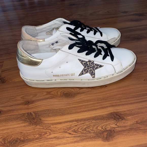 Golden Goose Hi Star Cheetah Star Gold Heel Tab Sneakers - Picture 3 of 5